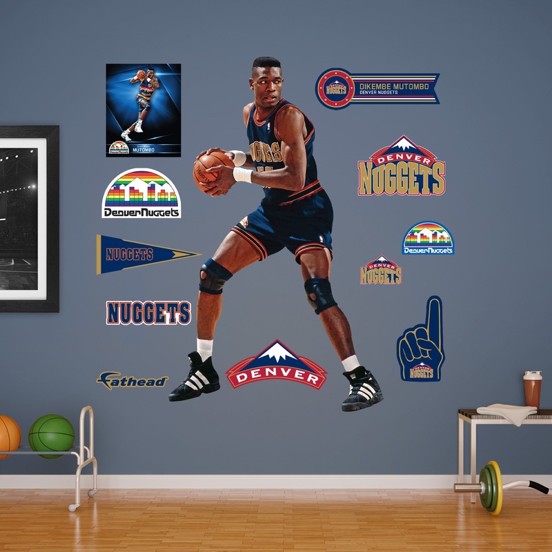 Dikembe Mutombo Legend – RealBig Collection – Official NBA – Denver Nuggets – Reusable Vinyl Wall Decals
