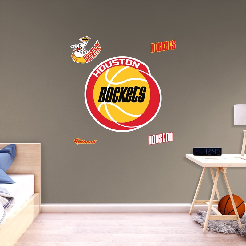 Houston Rockets – RealBig Ketchup and Mustard Classic Logo Collection – Official NBA – Reusable Vinyl Wall Decals