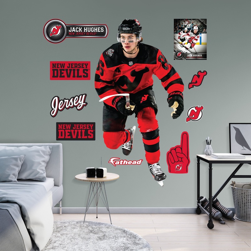 Jack Hughes – RealBig Stadium Series Collection – Official NHL – New Jersey Devils – Reusable Vinyl Wall Decals