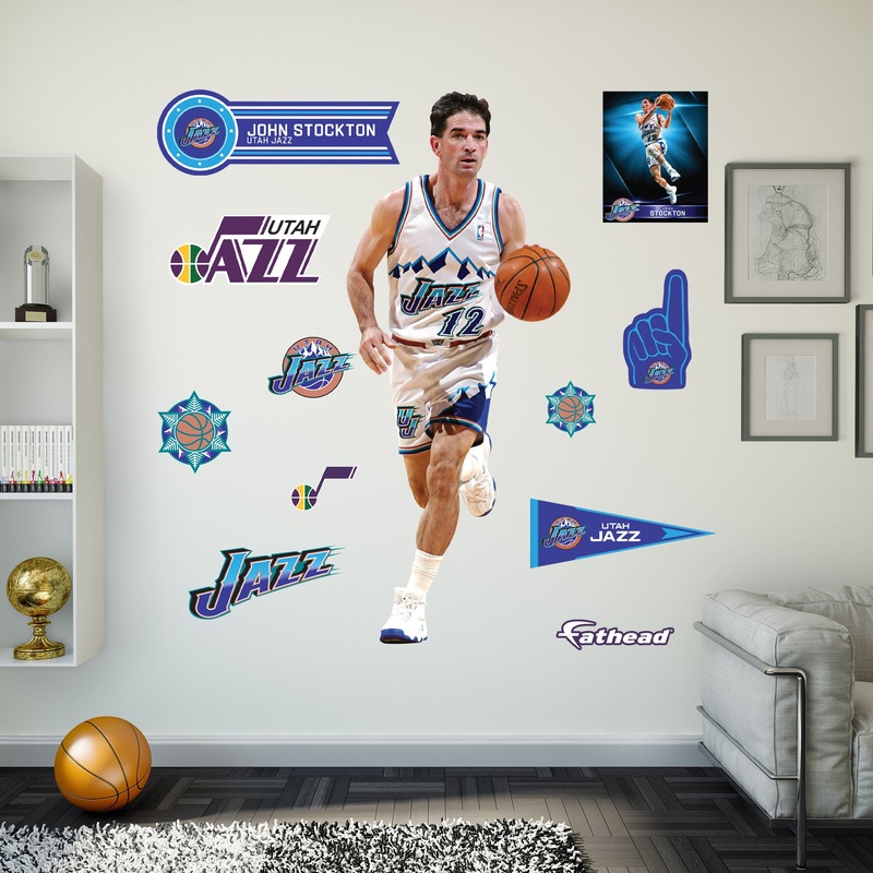 John Stockton – RealBig Legend Collection – Official NBA – Utah Jazz – Reusable Vinyl Wall Decals