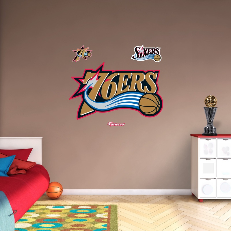 Philadelphia 76ers – RealBig Classic Logo Collection – Official NBA – Reusable Vinyl Wall Decals