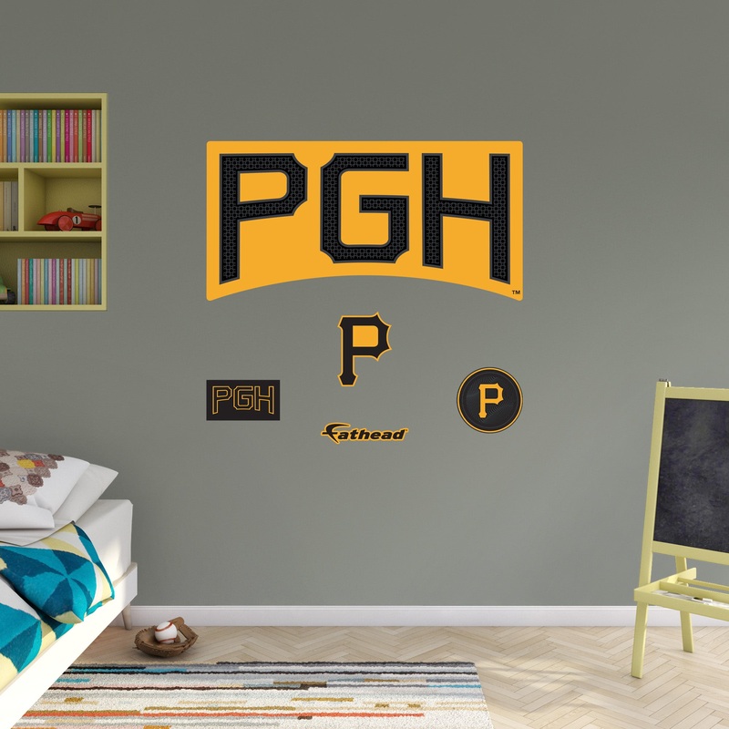 Pittsburgh Pirates – RealBig City Connect Logo Collection – Official MLB – Reusable Vinyl Wall Decals