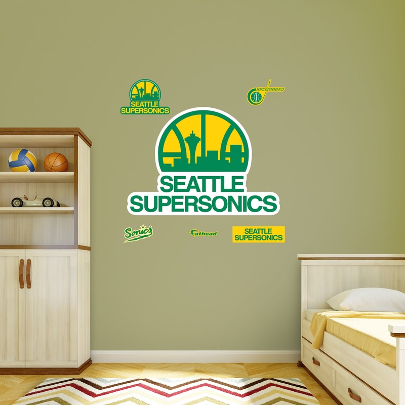 Seattle Supersonics – RealBig 1980’s Classic Logo Collection – Official NBA – Reusable Vinyl Wall Decals