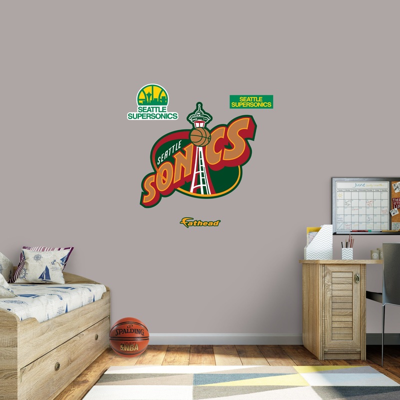Seattle Supersonics – RealBig Classic Logo Collection – Official NBA – Reusable Vinyl Wall Decals