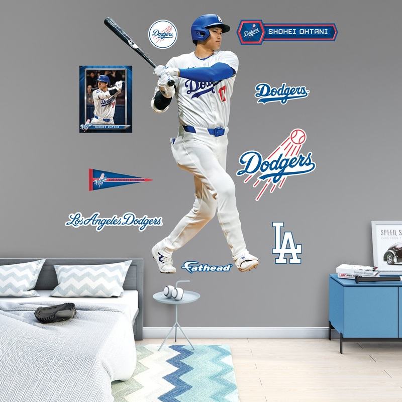 Shohei Ohtani – RealBig Home Collection – Official MLB – Los Angeles Dodgers – Reusable Vinyl Wall Decals