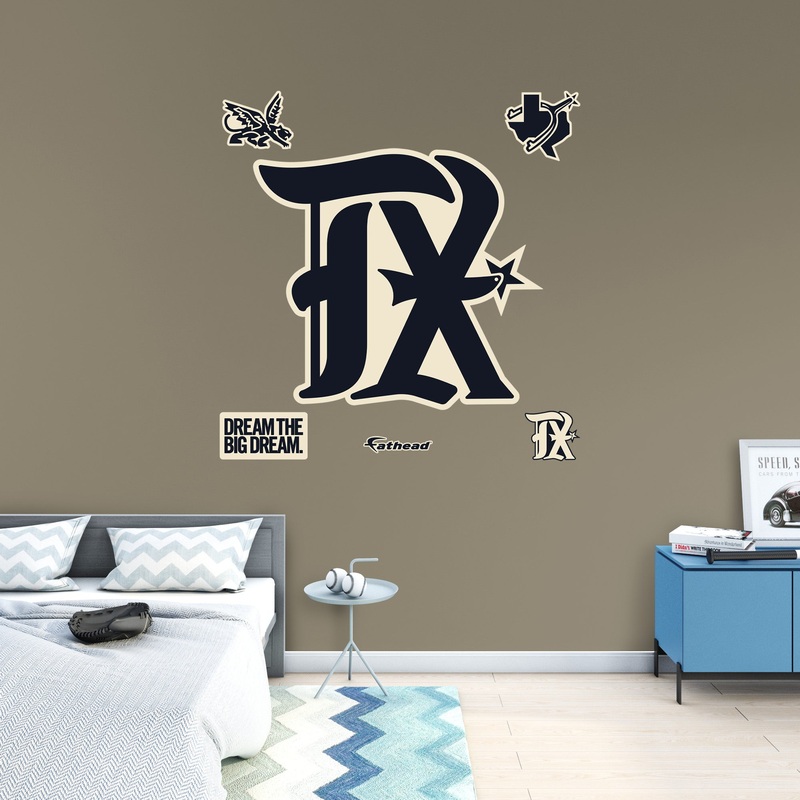 Texas Rangers – RealBig City Connect Logo Collection – Official MLB – Reusable Vinyl Wall Decals
