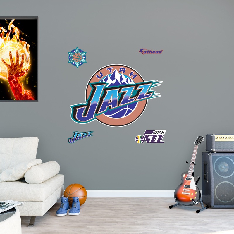 Utah Jazz – RealBig Mountains Classic Logo Collection – Official NBA – Reusable Vinyl Wall Decals