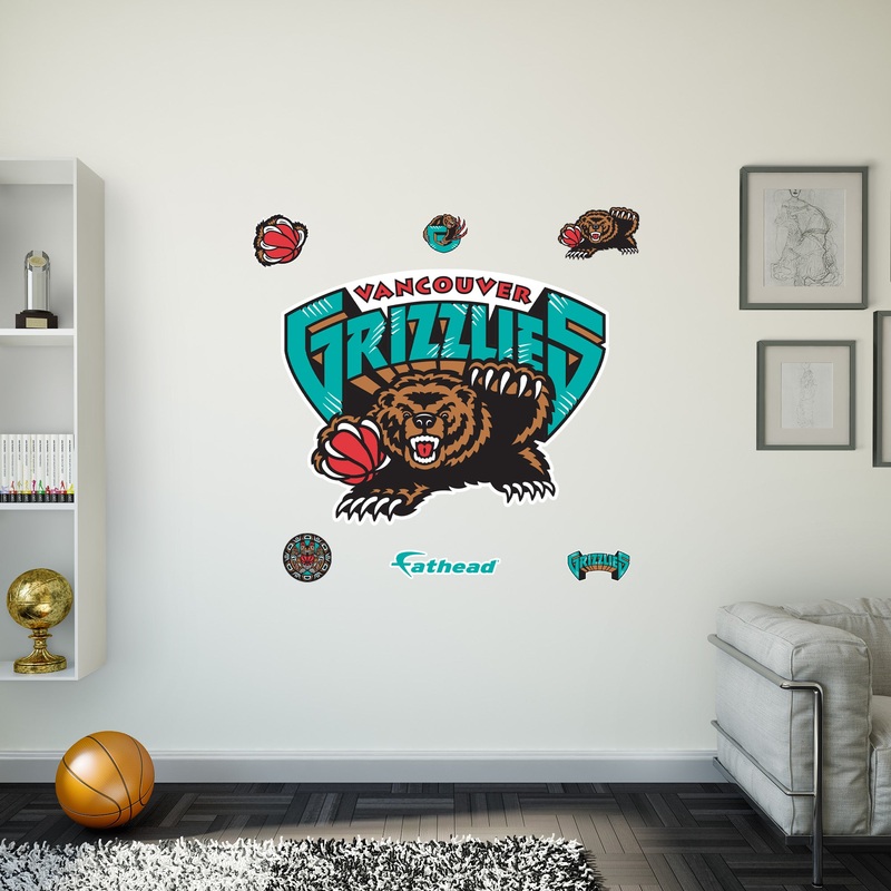 Vancouver Grizzlies – RealBig Classic Logo Collection – Official NBA – Reusable Vinyl Wall Decals