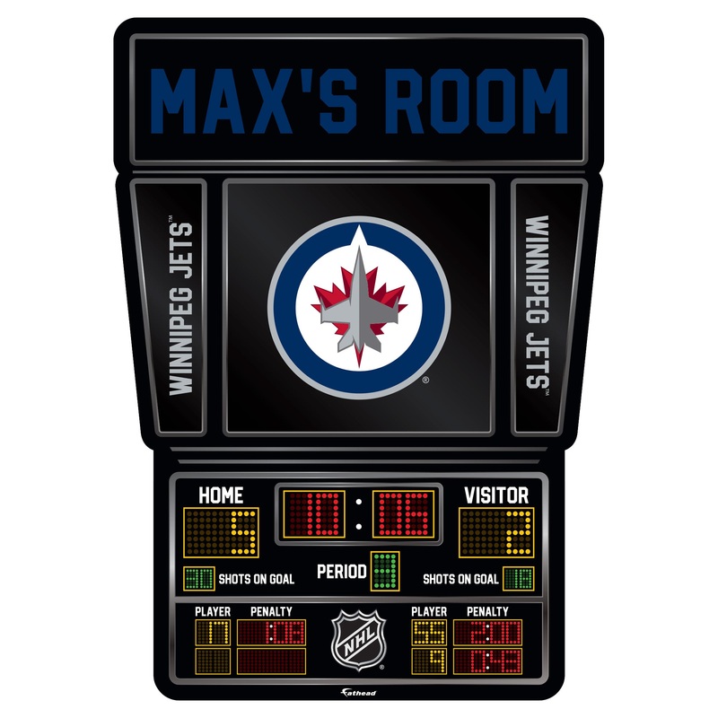 Winnipeg Jets – Scoreboard Graphic – With Personalized Name – Official NHL – Vinyl Transfer Decal
