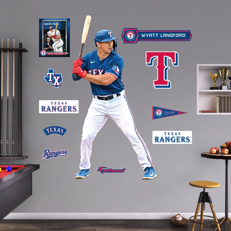 Wyatt Langford – RealBig Collection – Official MLB – Texas Rangers – Reusable Vinyl Wall Decals
