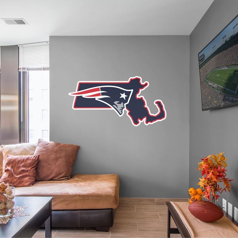New England Patriots – RealBig State of Massachusetts Collection – Official NFL – Reusable Vinyl Wall Decals