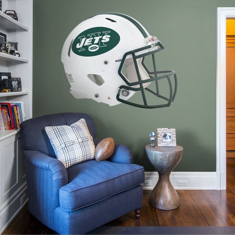 New York Jets – RealBig Throwback Helmet Collection – Official NFL – Reusable Vinyl Wall Decals