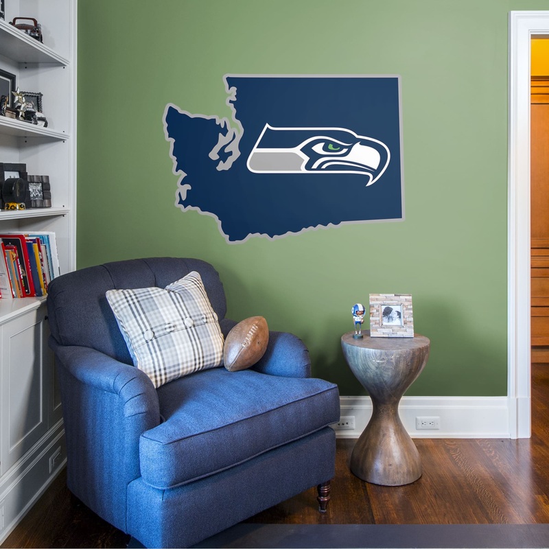 Seattle Seahawks – RealBig State of Washington Collection – Official NFL – Reusable Vinyl Wall Decals