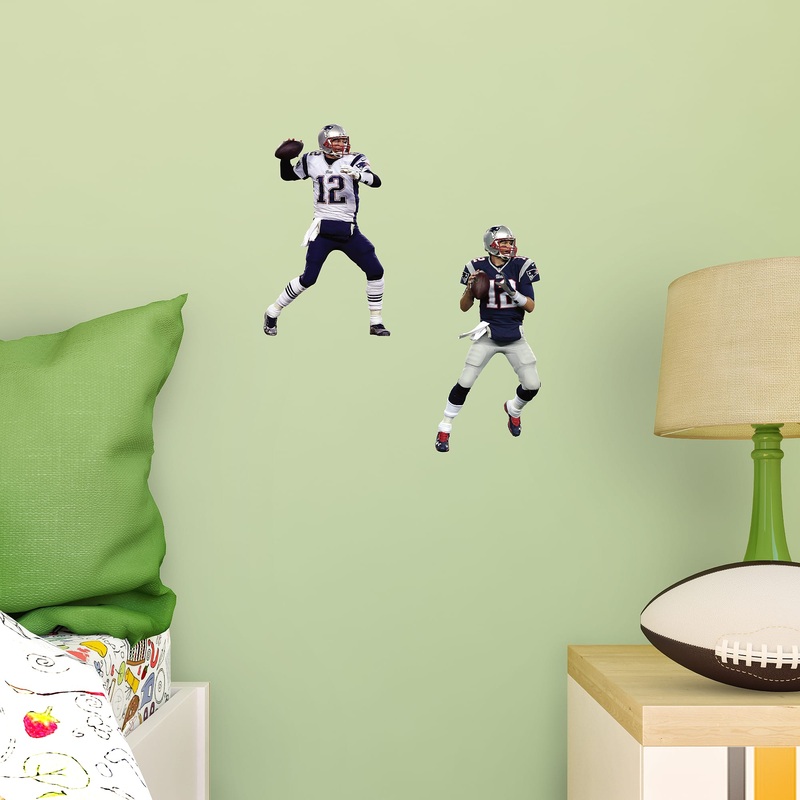 Tom Brady – RealBig Home & Away Collection – Official NFL – New England Patriots – Reusable Vinyl Wall Decals