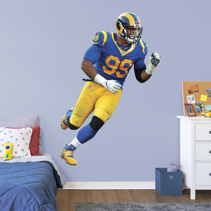 Aaron Donald – RealBig Throwback Jersey Collection – Official NFL – Los Angeles Rams – Reusable Vinyl Wall Decals