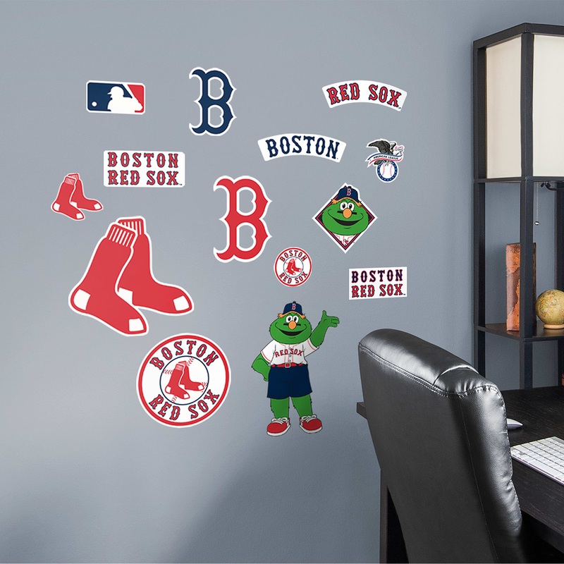 Boston Red Sox – RealBig Logo Assortment Collection – Official MLB – Reusable Vinyl Wall Decals