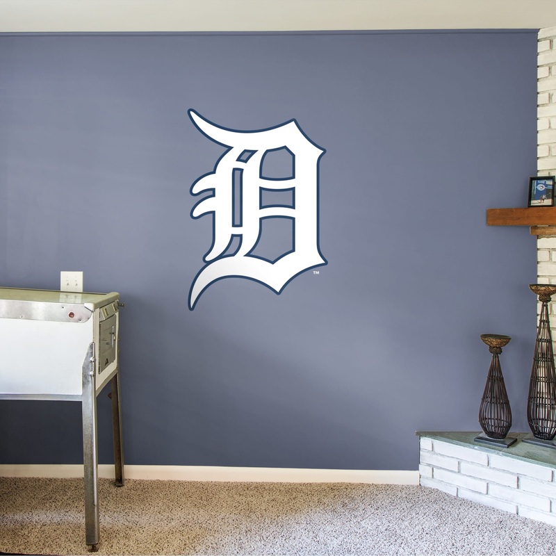 Detroit Tigers – RealBig Old English D Logo Collection – Official MLB – Reusable Vinyl Wall Decals