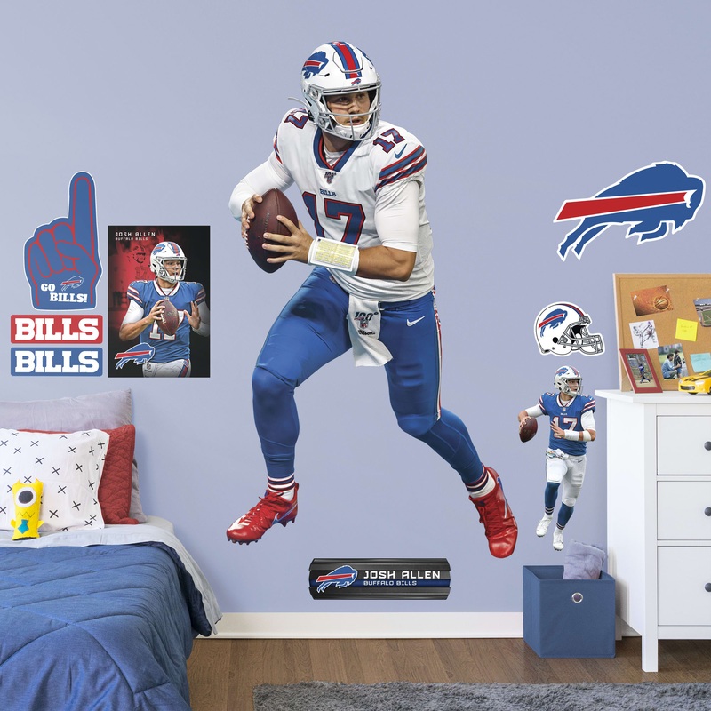 Josh Allen – RealBig Scramble Collection – Official NFL – Buffalo Bills – Reusable Vinyl Wall Decals