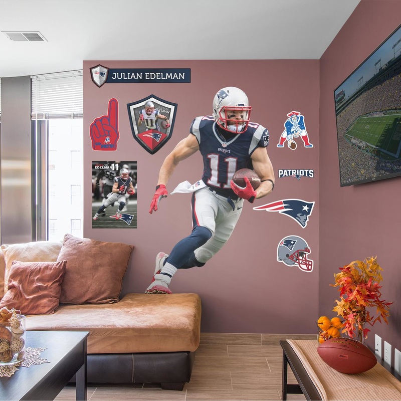 Julian Edelman – RealBig Home Collection – Official NFL – New England Patriots – Reusable Vinyl Wall Decals