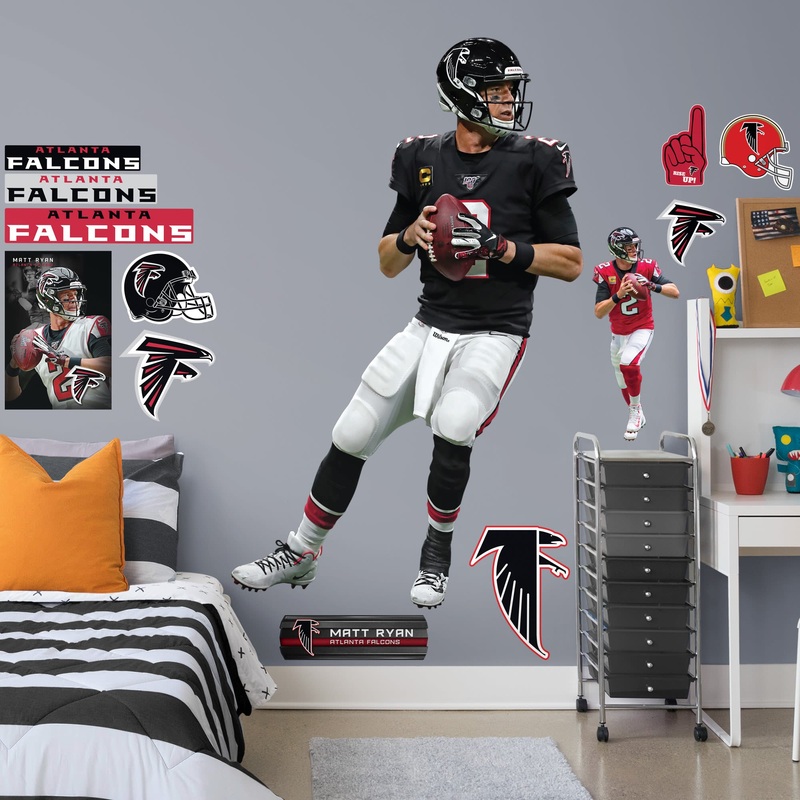 Matt Ryan Throwback – RealBig Collection – Official NFL – Atlanta Falcons – Reusable Vinyl Wall Decals