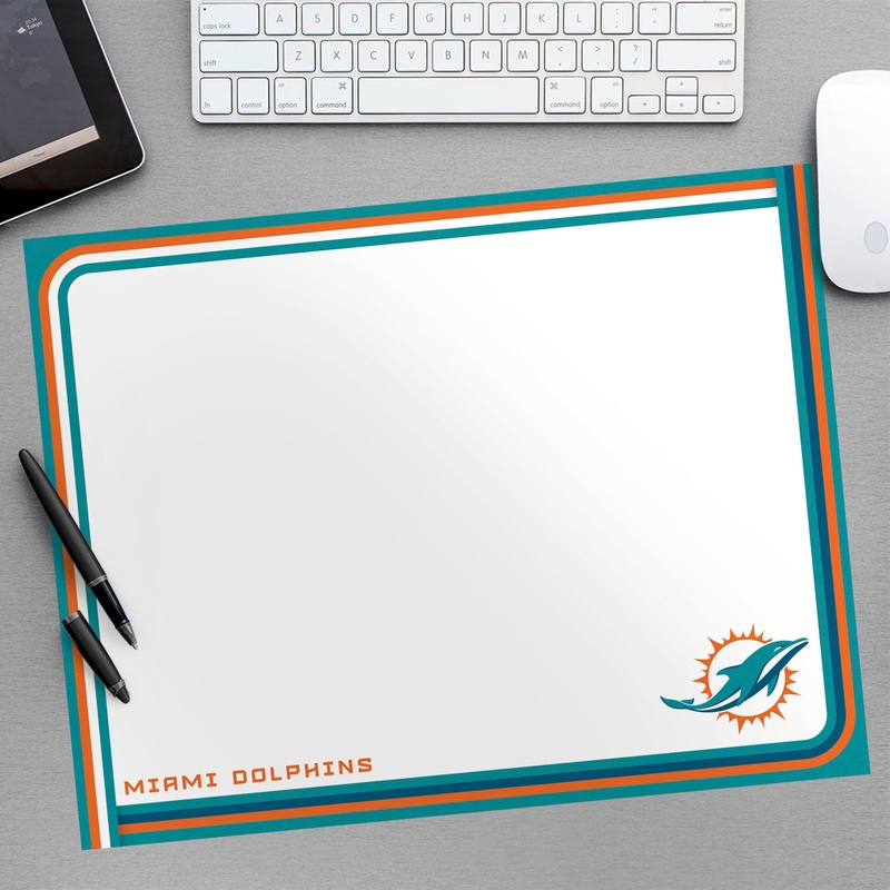Miami Dolphins – Dry Erase Whiteboard – Official NFL – Reusable Vinyl Wall Decal