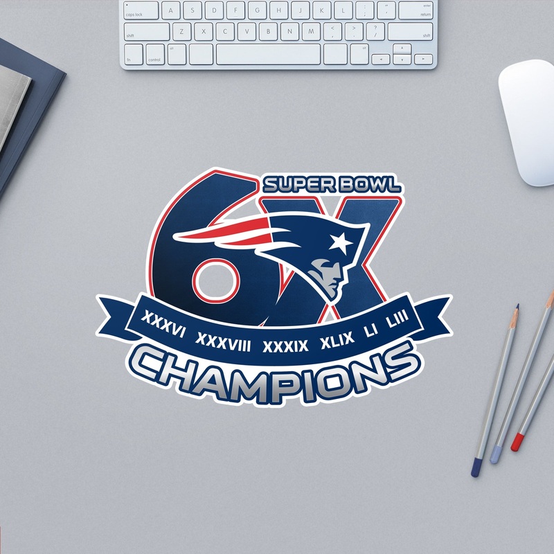 New England Patriots – RealBig 6x Super Bowl Champions Collection – Official NFL – Reusable Vinyl Wall Decals