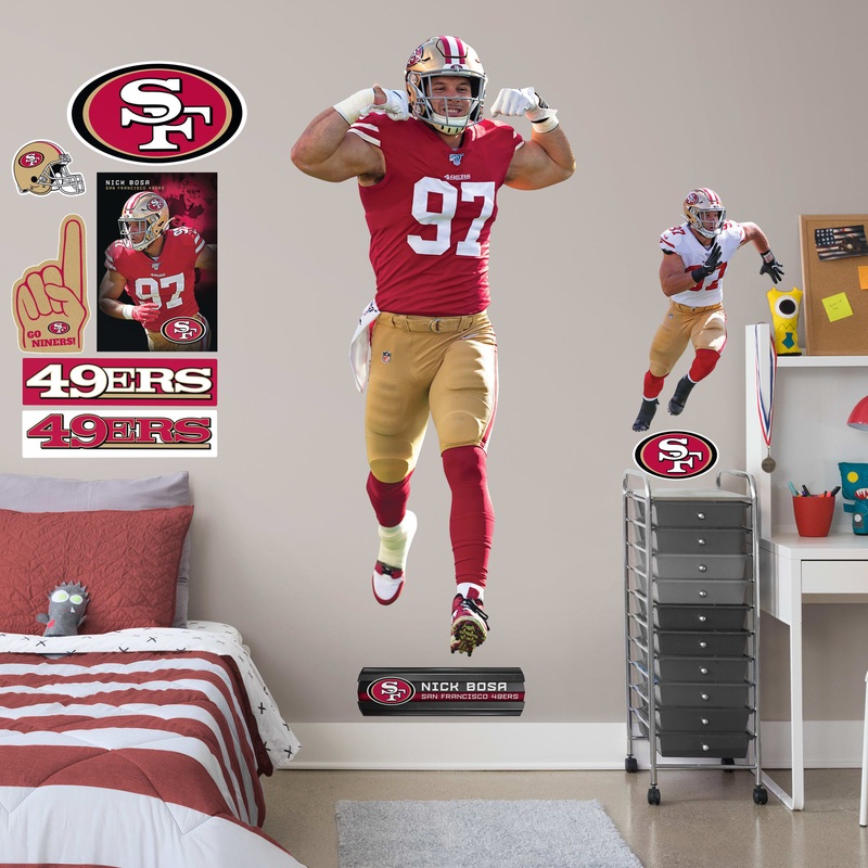 Nick Bosa – RealBig Flex Collection – Official NFL – San Francisco 49ers – Reusable Vinyl Wall Decals