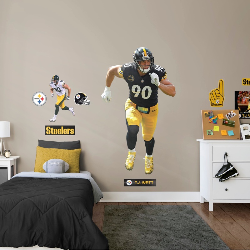 T.J. Watt – RealBig Running Collection – Official NFL – Pittsburgh Steelers – Reusable Vinyl Wall Decals #1