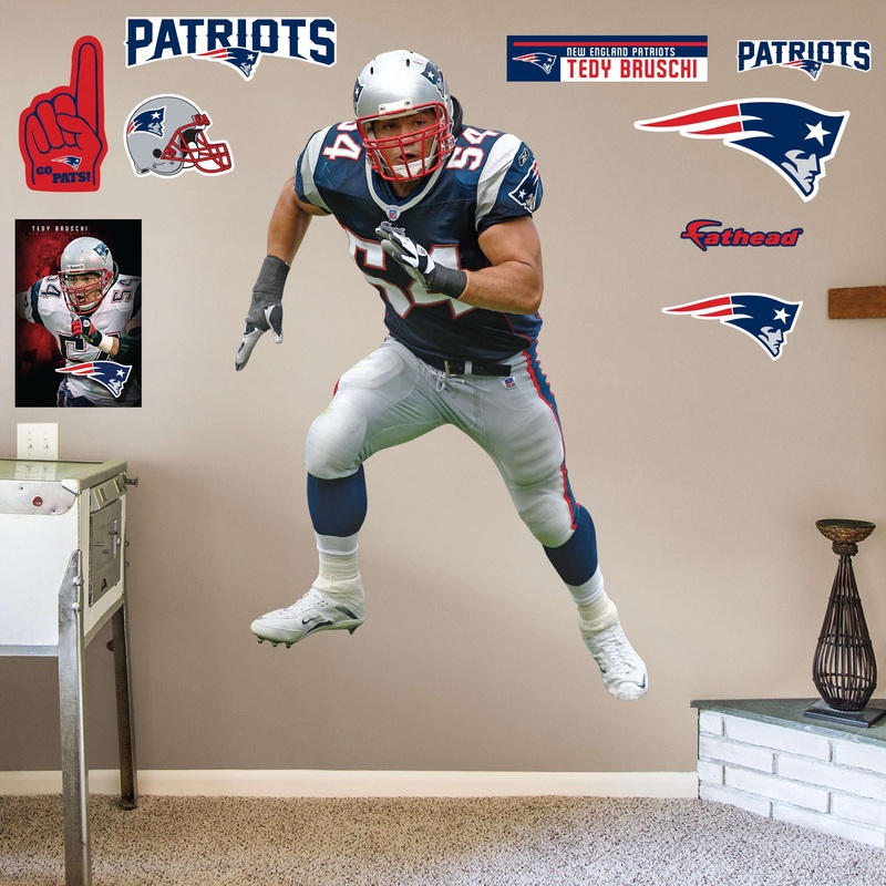 Tedy Bruschi – RealBig Legend Collection – Official NFL – New England Patriots – Reusable Vinyl Wall Decals