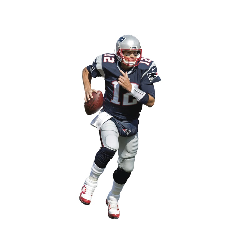Tom Brady No. 12 – RealBig Collection – Official NFL – New England Patriots – Reusable Vinyl Wall Decals