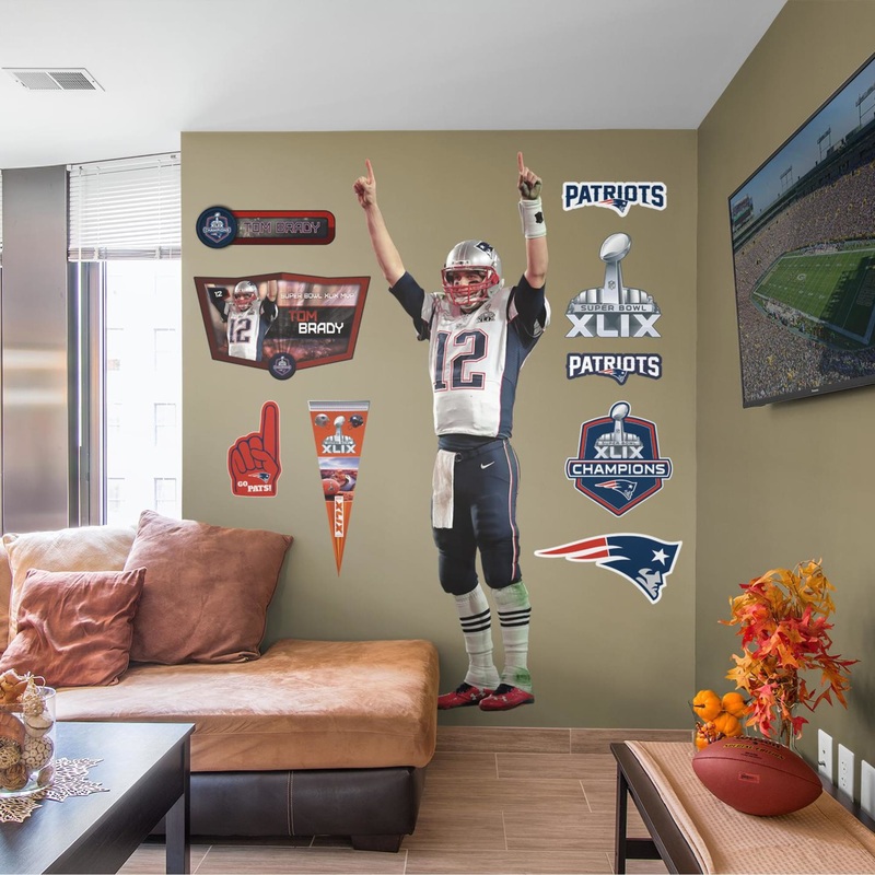 Tom Brady – RealBig Super Bowl XLIX MVP Collection – Official NFL – New England Patriots – Reusable Vinyl Wall Decals