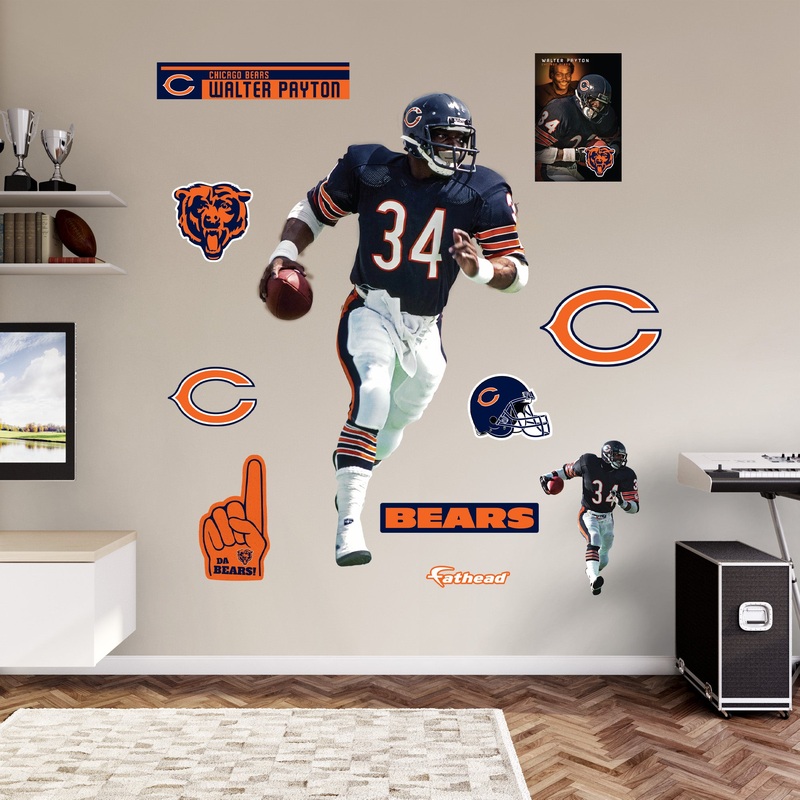 Walter Payton – RealBig Legend Collection – Official NFL – Chicago Bears – Reusable Vinyl Wall Decals