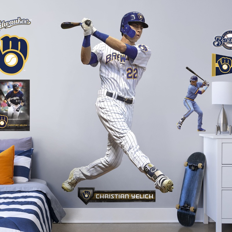 Christian Yelich – RealBig Collection – Official MLB – Milwaukee Brewers – Reusable Vinyl Wall Decals #1