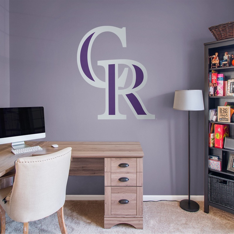 CR Logo – RealBig Logo Collection – Official MLB – Colorado Rockies – Reusable Vinyl Wall Decals