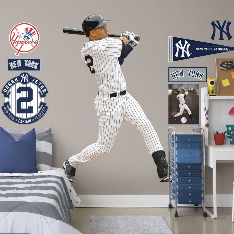 Derek Jeter – RealBig Legacy Collection – Official MLB – New York Yankees – Reusable Vinyl Wall Decals