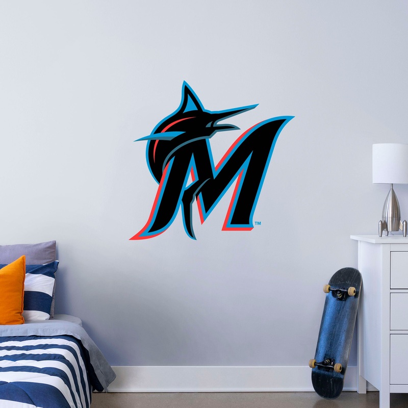 Miami Marlins – RealBig Logo Collection – Official MLB – Reusable Vinyl Wall Decals