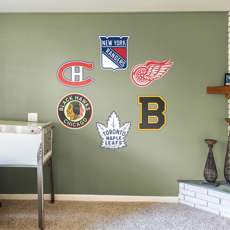 Original Six Vintage Logos – RealBig Collection – Official NHL – Reusable Vinyl Wall Decals