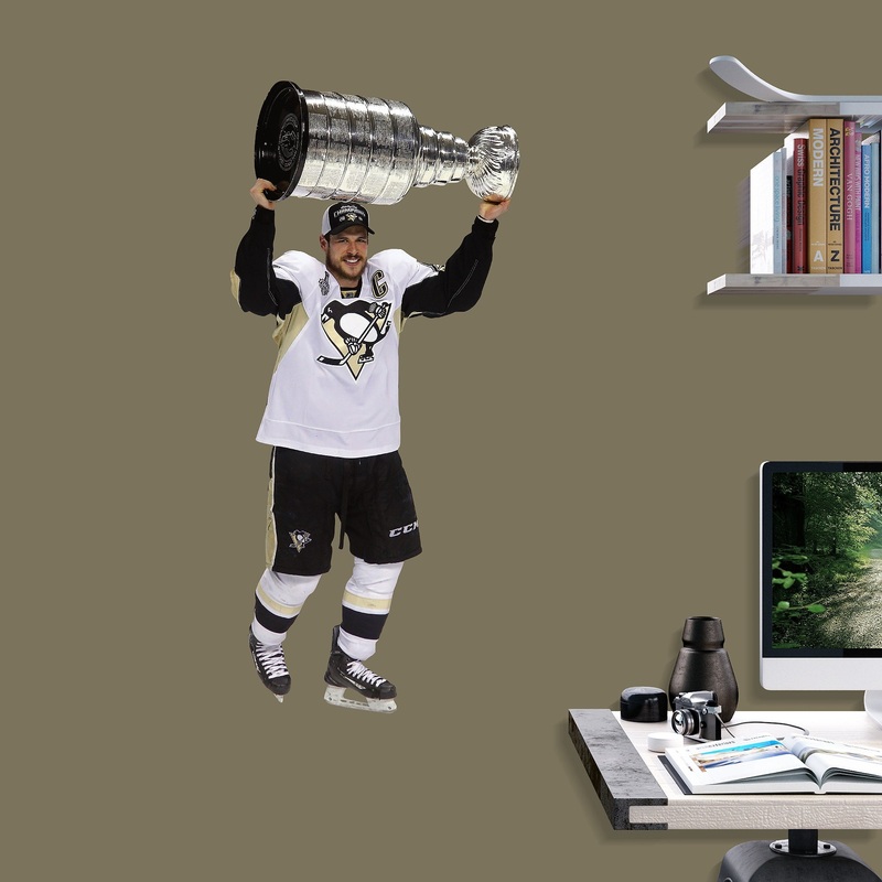 Sidney Crosby – RealBig Stanley Cup Hoist Collection – Official NHL – Pittsburgh Penguins – Reusable Vinyl Wall Decals