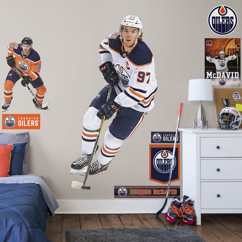 Connor McDavid – RealBig Away Collection – Official NHL – Edmonton Oilers – Reusable Vinyl Wall Decals