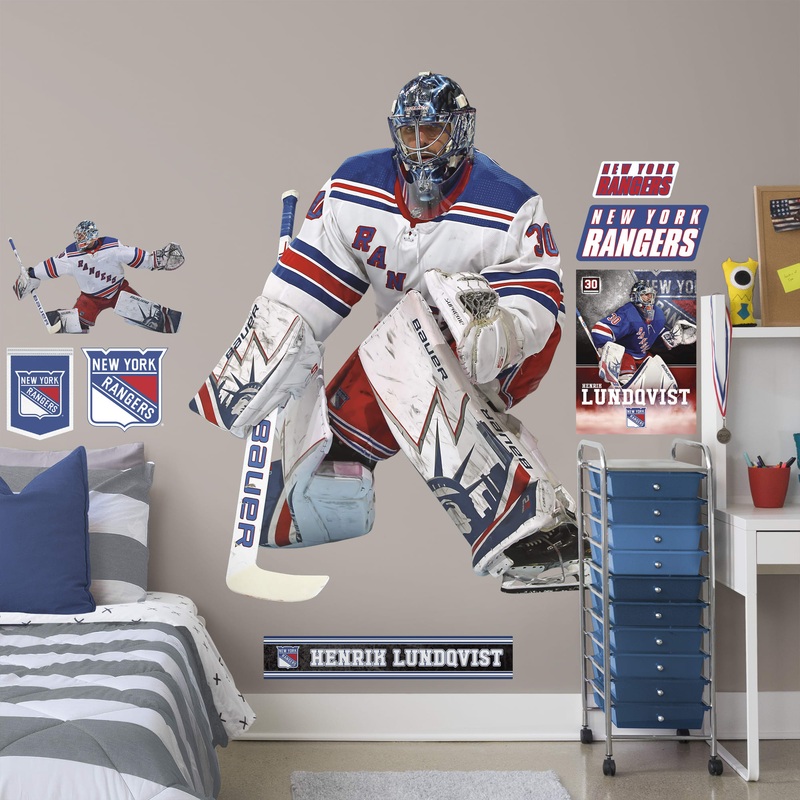 Henrik Lundqvist – RealBig Away Collection – Official NHL – New York Rangers – Reusable Vinyl Wall Decals