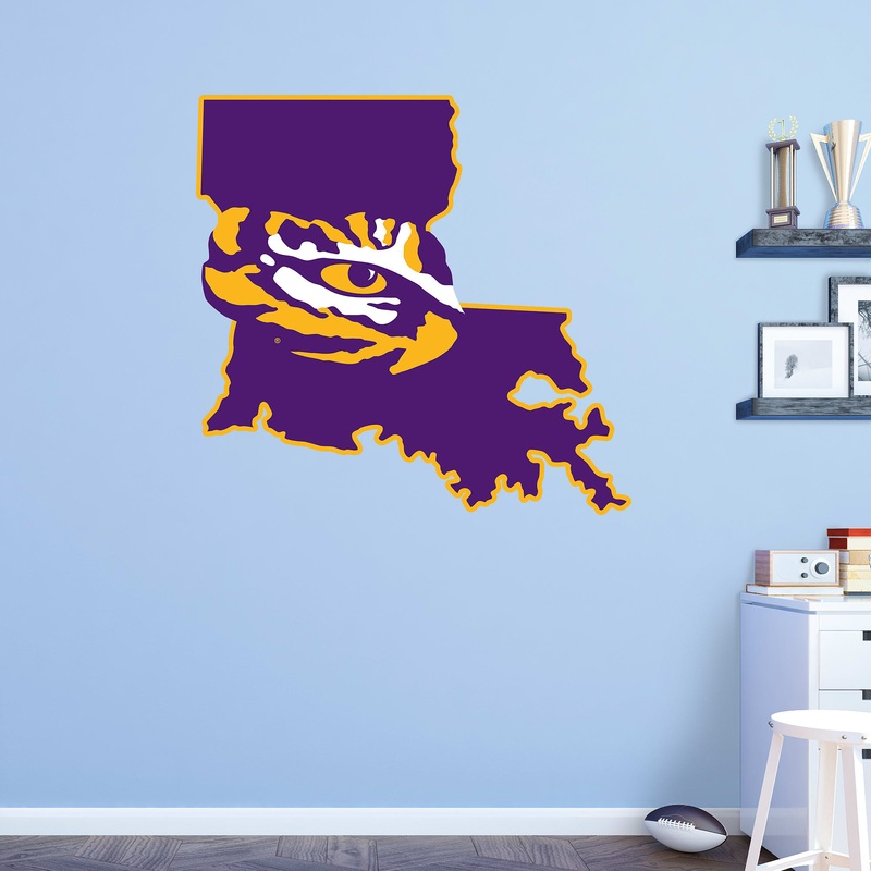 State of Louisiana – RealBig Collection – Official NCAA – LSU Tigers – Reusable Vinyl Wall Decals