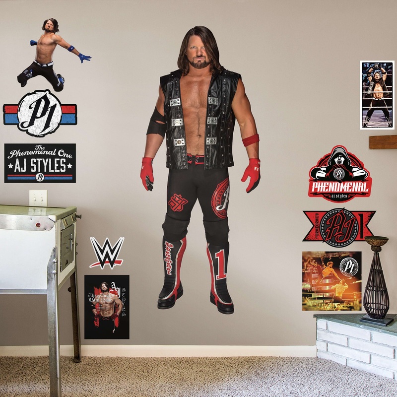 AJ Styles – RealBig Collection – Official WWE – Reusable Vinyl Wall Decals #1