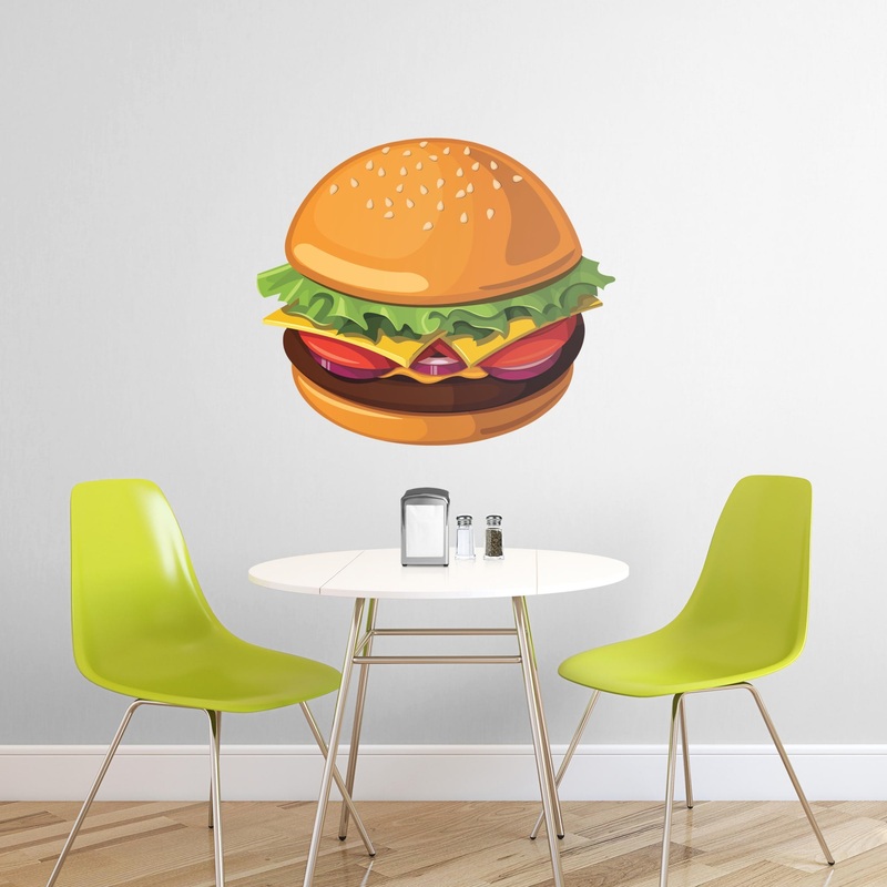 Cheeseburger: Illustrated – Removable Vinyl Decal