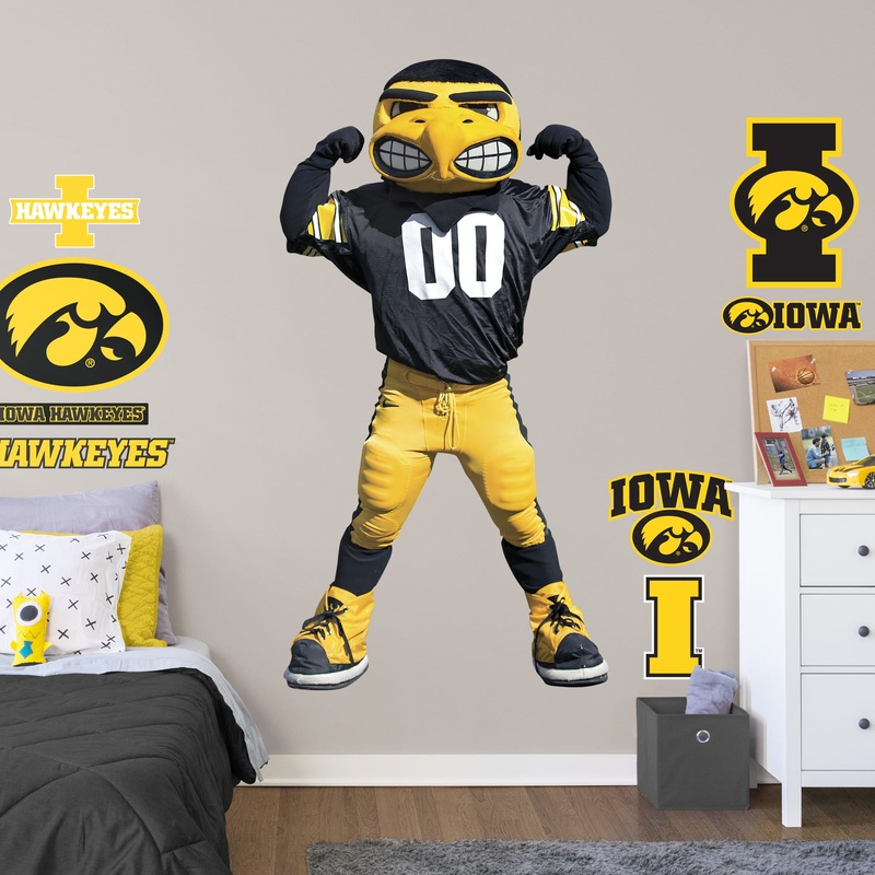 Herky Mascot – RealBig Collection – Official NCAA – Iowa Hawkeyes – Reusable Vinyl Wall Decals