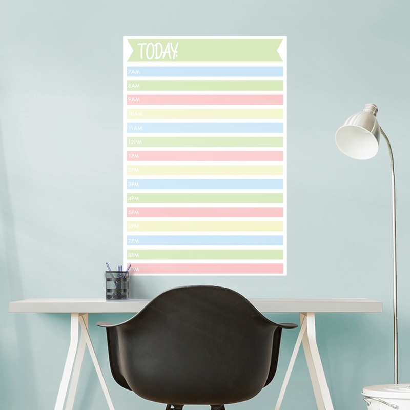 Hourly Schedule: Today – Removable Dry Erase Vinyl Decal
