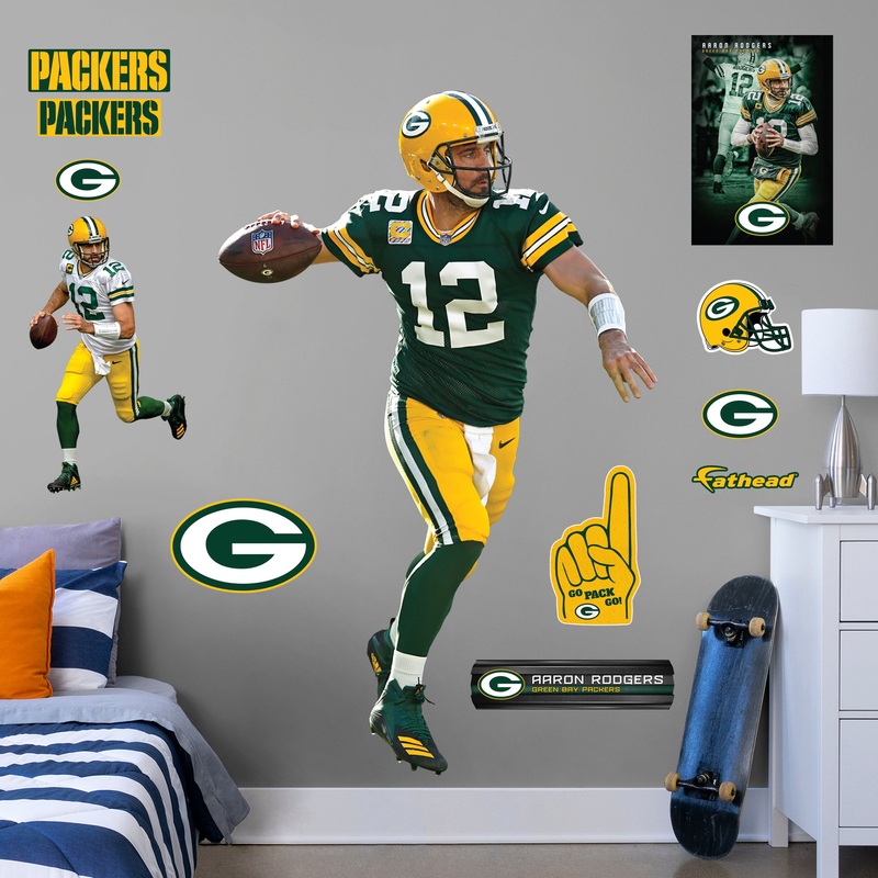 Aaron Rodgers – RealBig Collection – Official NFL – Green Bay Packers – Reusable Vinyl Wall Decals #1