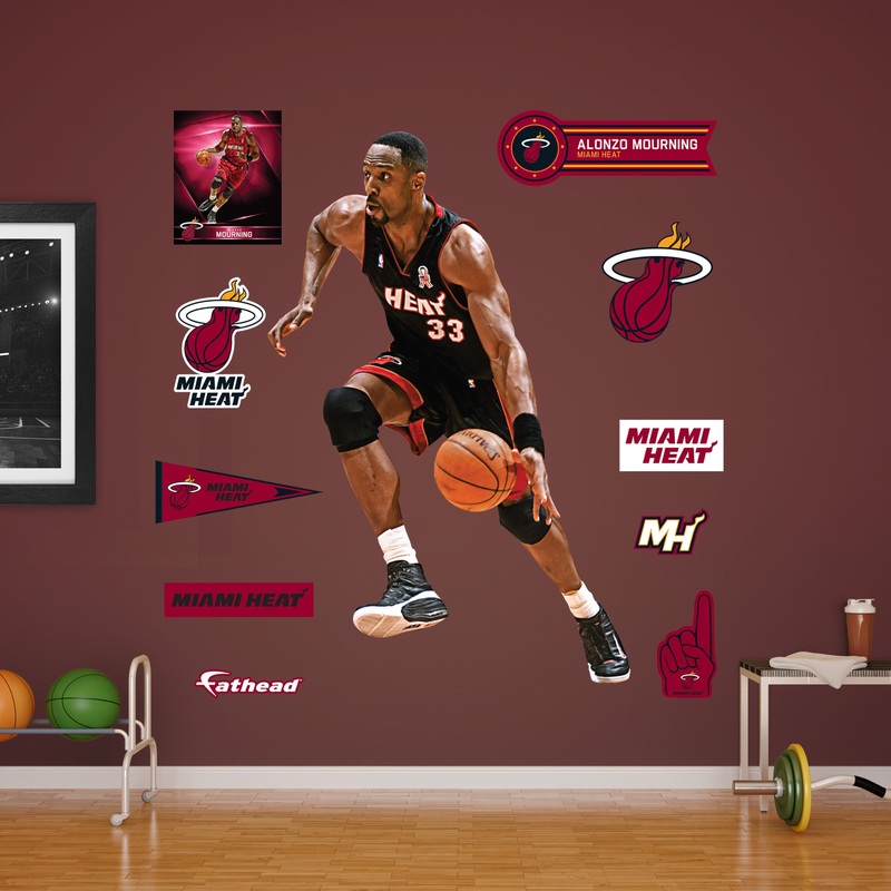 Alonzo Mourning – RealBig Heat Legend Collection – Official NBA – Miami Heat – Reusable Vinyl Wall Decals