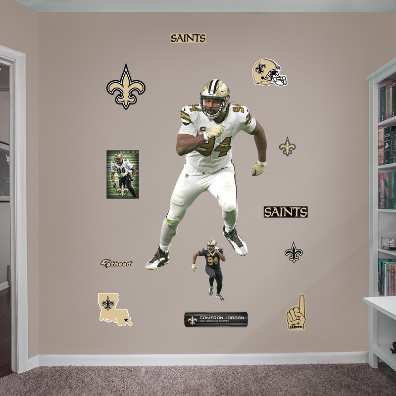 Cameron Jordan – RealBig Collection – Official NFL – New Orleans Saints – Reusable Vinyl Wall Decals
