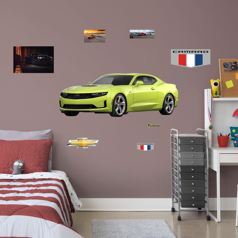 Chevrolet Yellow Camaro – RealBig Vehicle Collection – Official GM – Reusable Vinyl Wall Decals