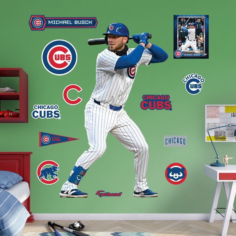 Michael Busch – RealBig Collection – Official MLB – Chicago Cubs – Reusable Vinyl Wall Decals